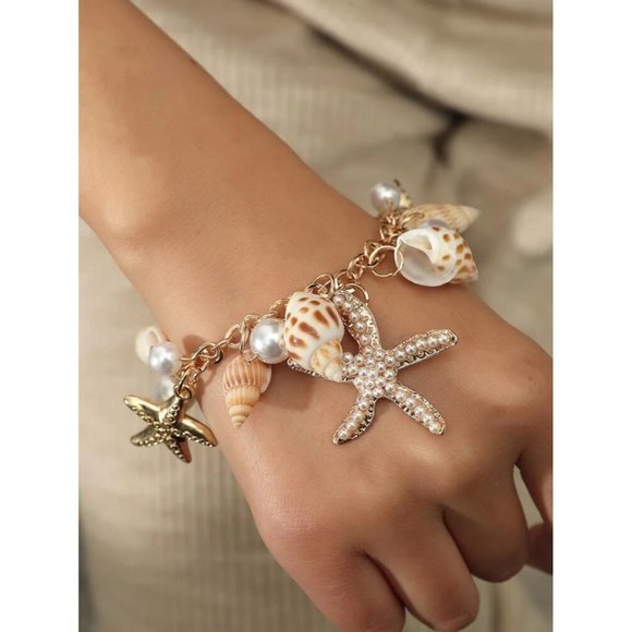 Shell & Starfish Charm Bracelet - Picture 1 of 3